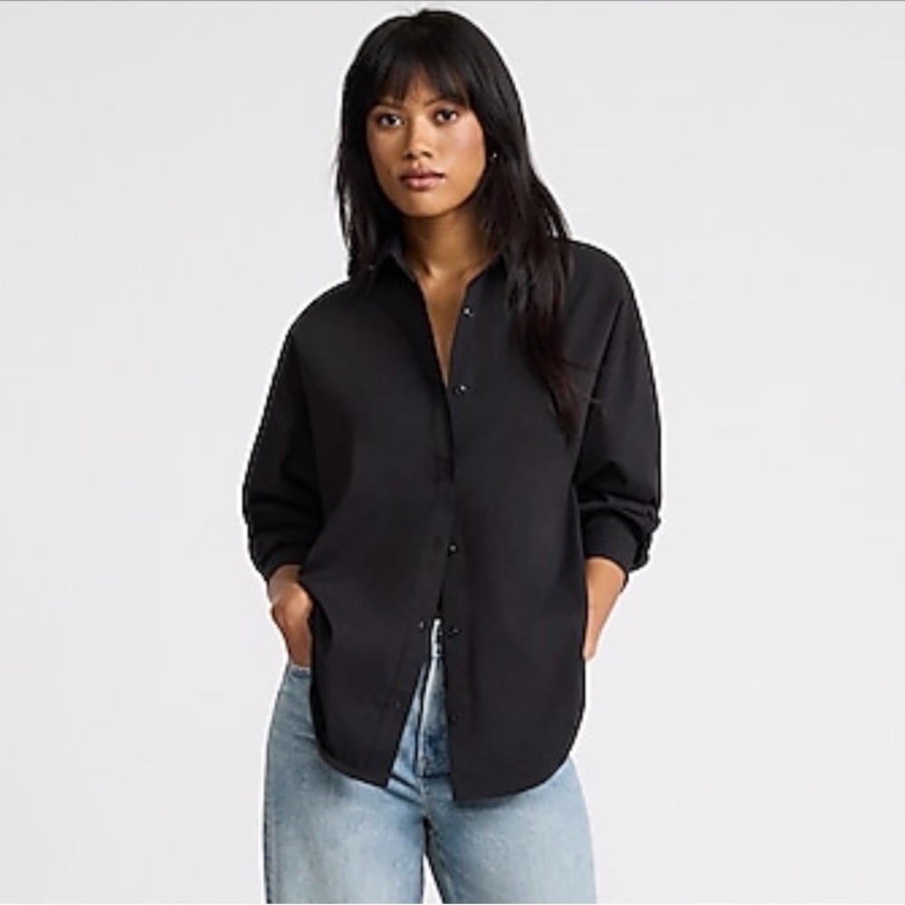 Express Black Button-Down Shirt